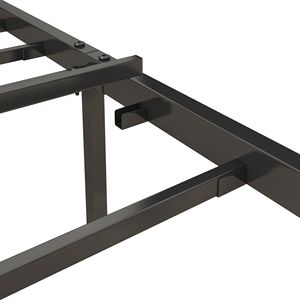 Full Size <b>Grey</b> Metal Bed <b>Frame</b> with Charging Station & Upholstered Headboard - Product Image 2