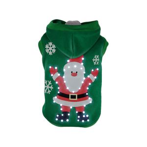 Costume per Animali Domestici con Cappuccio da Babbo Natale Illuminato a LED e Mani Sollevate - Product Image 1