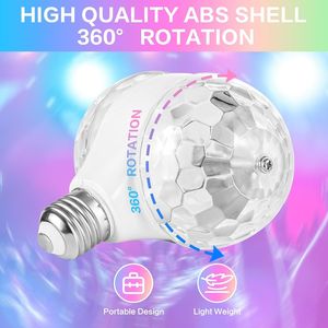 Luci da Discoteca LED RGB, 2 Lampadine Colorate Rotanti, Attrezzatura per Illuminazione da Palco per Feste, Casa, Stanza, Ballo, DJ - Product Image 3