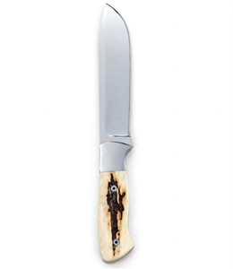Outil utilitaire extérieur personnalisé, fabriqué à la main, en acier inoxydable, avec manche en corne naturelle et renfort en acier. - Product Image 2