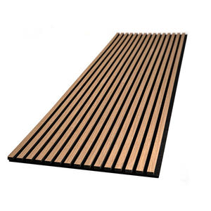 Panneau mural acoustique à lattes <span class=keywords><strong>de</strong></span> <span class=keywords><strong>bois</strong></span> décoratives au design contemporain PET insonorisant pour appartements hôpitaux hôtels écoles villas - Product Image 1