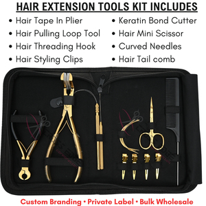 Kit de Herramientas para Extensiones de Cabello al por Mayor con Herramienta de Cinta Adhesiva Sin Costuras, Pinzas de Salón, Set de Agujas de Coser, Herramientas para Cabello, Cortador de Queratina - Product Image 2