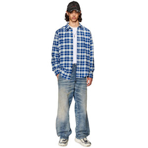 Camisa de Franela Personalizada para Hombre al por Mayor, Camisa a Cuadros con Botones, Camisa de Franela Estampada Personalizada OEM, Camisa a Cuadros de Manga Larga de Algodón - Product Image 4