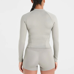 Stand Collar Design <b>Yoga</b> Sportswear Zipper <b>Jacket</b> Fitness Bra & Shorts Sets Female Athletic Wear High Waist 3 Piece Sets - Product Image 2