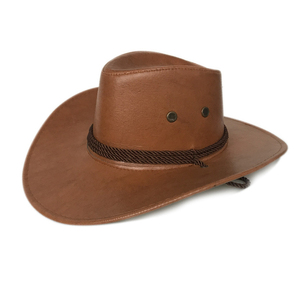 Chapeau de cowboy américain de qualité pour homme en fausse fourrure, cuir et daim, à large bord, style Panama, Sombreros du Mexique, chapeau de cowgirl, casquette de plage - Product Image 3