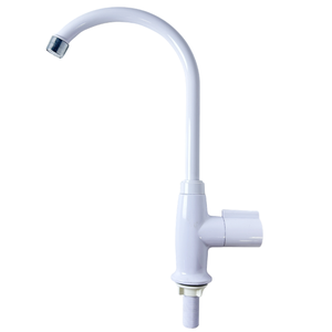 ก๊อกน้ำอ่างล้างจานแบบติดตั้งบนเคาน์เตอร์ รุ่น KSOM-31T8T ยี่ห้อ KSN เวียดนาม แบบน้ำเย็น สีขาว วัสดุ ABS คอห่าน - Product Image 1