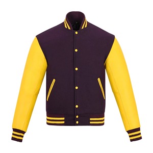 เสื้อแจ็คเก็ตวาร์ซิตี้สีดำและสีทองสำหรับผู้ชาย ปักตัวอักษร R ด้านหน้า ติดกระดุม สไตล์พรีปปี้ เหมาะสำหรับใส่ในฤดูใบไม้ร่วง ทรงปกติ - Product Image 2