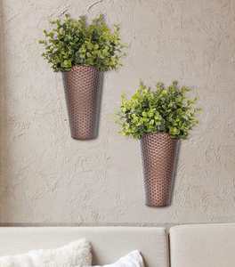 Jardinière murale élégante en cuivre fini, support mural moderne en métal pour plantes, pour la décoration de la maison - Product Image 6