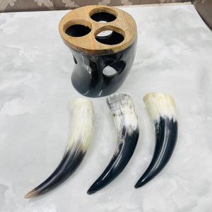 Corne à boire nordique traditionnelle fabriquée en Inde, corne naturelle artisanale pour les fêtes, disponible à prix réduit - Product Image 1