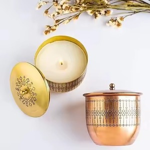 Pot à bougie en métal de luxe avec texture martelée pour bougie chauffe-plat et décoration de centre de table événementiel - Product Image 1