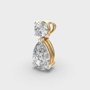 Classic 14K <b>Solid</b> <b>Gold</b> Pear Cut Moissanite Solitaire <b>Pendant</b> Claw Setting Women's Engagement <b>Pendant</b> for Womens - Product Image 2
