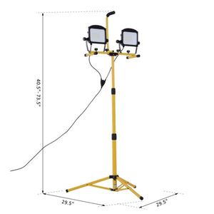 Versatile 10,000 Lumen Dual Head LED Work <b>Light</b> Dimmable <b>Workshop</b> Lighting Telescoping Adjustable Tripod Stand DC Power Supply - Product Image 2
