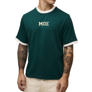 T-shirt homme à marque privée, style Ringer vert, avec logo contrastant, coupe ajustée, vente en gros, fabrication OEM - Product Image 1
