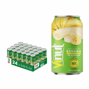 VINUT Boisson de jus de banane 330ml sans sucre Boisson saine de marque privée de l'usine du Vietnam Échantillon gratuit - Product Image 1