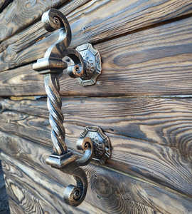 Poignée en fer forgé à la main, design torsadé décoratif, style traditionnel, finition galvanisée, résistante à la rouille, pour portails - Product Image 3