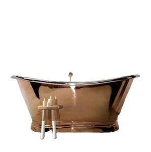 Copper Rectangle <b>Bath</b> Tub with Lid <b>Portable</b> Foldable Durable Luxury Villa Hot Selling - Product Image 5