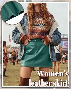 Minifalda Sexy de Cuero para Mujer, Diseño Personalizado, Cintura Alta, Ajustada, Falda de Cuero PU, Moda Femenina - Product Image 3