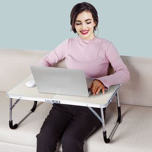 Tavolino Pieghevole per Laptop, Vassoio per Notebook da Letto, Scrivania per Colazione, Lettura e Scrittura, Compatibile con Divano, Pavimento, Dormitorio - Product Image 4