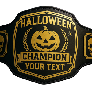 Customizable Halloween Champion Belt Pumpkin Skull Design Personalized Wrestling Title Belt Spooky Gift Belts For Fans - Product Image 5