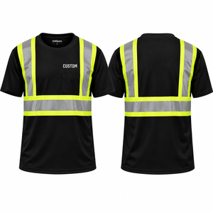 เสื้อยืดสะท้อนแสงแขนสั้นสำหรับคนงานก่อสร้าง เสื้อยืดนิรภัยสะท้อนแสงแบบมองเห็นได้ชัดเจน เสื้อทำงานระบายอากาศได้ดี - Product Image 1