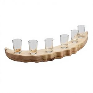 Premium Curved <b>Wooden</b> Glass Holder Handmade Modern Standing Durable Storage <b>Rack</b> for Beverage Display Kitchen Use - Product Image 2