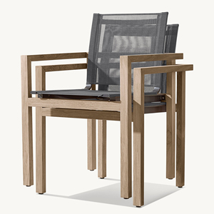 Muebles de exterior para restaurante de teca, silla de comedor para hotel, silla de jardín, muebles de patio, juego de comedor de madera para exterior - Aegean - Product Image 1