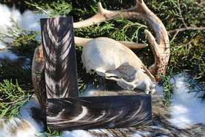 Plaques de manche de couteau en corne de buffle, motif tourbillons noir et blanc, polies, en corne naturelle - Product Image 2