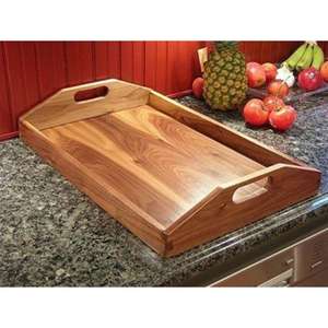 ถาดไม้มีหูจับ ถาดเสิร์ฟอาหาร งานฝีมือธรรมชาติ ถาดทำมือ ถาดสั่งทำได้ ถาดอเนกประสงค์ สำหรับใช้ในโรงแรม ร้านอาหาร - Product Image 5