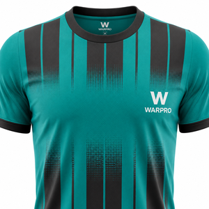 Conjunto de Camiseta de Fútbol para Hombre WARPRO, Manga Corta, Diseño Sublimado a Rayas con Degradado, Poliéster que Absorbe la Humedad, para Adultos, Todas las Temporadas - Product Image 4