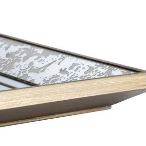 Specchio Decorativo Quadrato in Argento Anticato 24x24 Pollici con Dettagli Floreali, Vassoio Espositivo da Appendere per Arredamento Tradizionale - Product Image 6