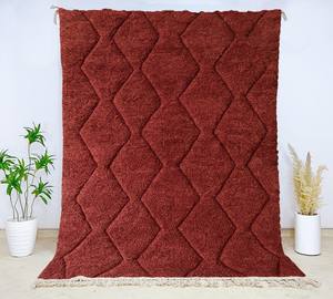 Alfombra Beni Ourain de Lana Marroquí Anudada a Mano – Alfombras de Área Estilo Bohemio Berber - Product Image 1