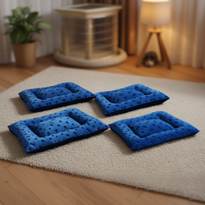 Juego de Cama para Mascotas Yommy, 4 Piezas, Azul Rey, Terciopelo Repujado, Tapete para Perro, Tallas S, M, L, XL - Product Image 3