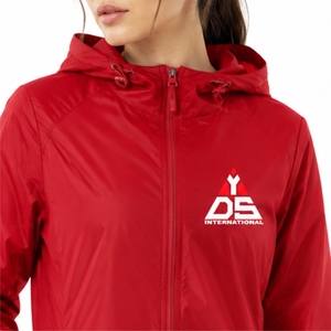 <b>Women</b> Hooded Windbreaker <b>Jacket</b> Premium Waterproof Windproof Lightweight Comfortable Durable Smooth Front Zipper Closure - Product Image 4