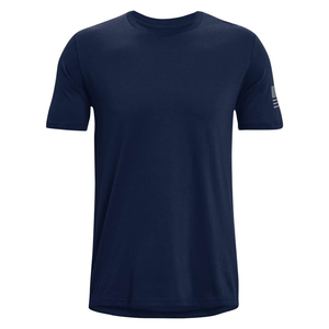 T-shirt à manches courtes pour homme, bleu marine, col rond, coupe classique, tricoté, couleur unie, vêtement décontracté, logo sur le devant, écologique, séchage rapide - Product Image 4
