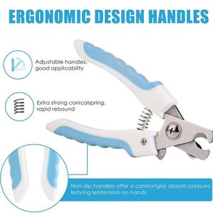 Coupe-ongles professionnels pour animaux de compagnie avec protection de sécurité et lime à ongles, poignées ergonomiques antidérapantes pour chats, lapins et petits animaux - Product Image 2