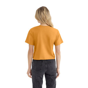 T-shirt tricoté décontracté imprimé pour femme, respirant, écologique, 100 grammes, teinture unie, coupe ample - Product Image 3