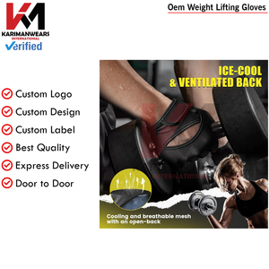 Guantes de Levantamiento de Pesas de Cuero al por Mayor, Cierre de Media Mano para Ponernos y Quitar Rápidamente, Equipo de Entrenamiento con Logotipo Personalizado - Product Image 5