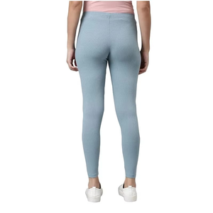 High Waist Ribbed Leggings Full Length Solid Color Knitted Spandex Polyester Stretch Breathable Comfortable Compression Women's - Product Image 2