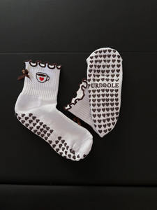 Calcetines Cómodos de Algodón y Spandex para Mujer, con Logotipo Personalizado, Bordado de Taza de Café, Lazo, Volantes, Antideslizantes, Ecológicos, Gruesos, para Pilates y Yoga - Product Image 3
