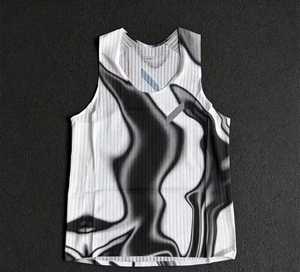 Camiseta sin Mangas para Hombre, Cuello en V, Estampado Abstracto, Secado Rápido, 100% Poliéster, Estilo Deportivo - Product Image 1