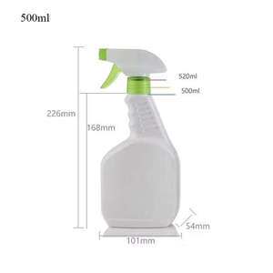Botellas de Detergente a Prueba de Líquidos, 500ml, 750ml, 1000ml, Botella de Plástico HDPE Blanca con Pulverizador, Personalizable para Cocina y Hogar - Product Image 2