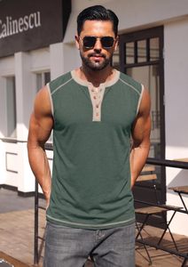 Mens Summer Tank <b>Top</b> Casual Cotton Sleeveless Shirt Soft Athletic Gym Vest Breathable Eco-Friendly Quick Dry Fitness Apparel OEM - Product Image 4