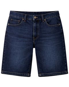 Shorts en jean bleu foncé personnalisés pour hommes, coupe classique, décontractés pour l'été, fermeture boutonnée, fabrication sur mesure - Product Image 1
