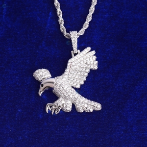 Collar de Hip Hop para Hombre con Colgante de Águila de Moissanita Incoloro Iced Out, Colgante Bling para Rapper - Product Image 2