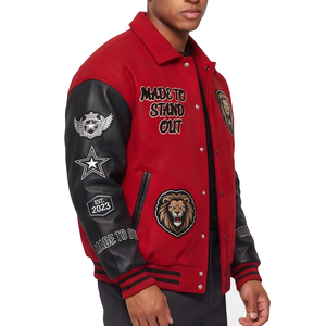 Vestes universitaires brodées en gros, badges brodés personnalisés, vestes universitaires pour hommes, manteaux universitaires d'hiver style Letterman - Product Image 6