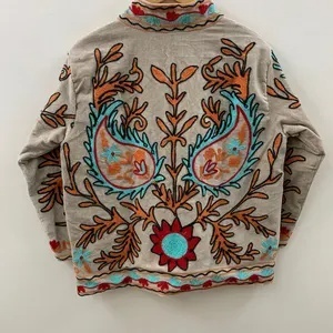 Handmade Suzani Velvet Jacket Embroidered Boho Winter <b>Coat</b> One Size Wholesale Bulk OEM ODM Factory Supplier - Product Image 3