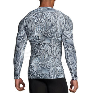 Rashguard MMA BJJ à manches longues, imprimé sur mesure, UPF50+, respirant, compression, 100% polyester, fabrication OEM - Product Image 4