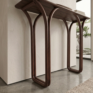 Mesa Consola Moderna de Madera Maciza de Roble con Patas Curvas, Acento de Lujo Moderno para Entrada, Pasillo, Sala de Estar, Villa - Product Image 6