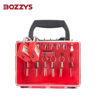 Boîte de verrouillage portable à 8 cadenas avec clé de déverrouillage, couvercle anti-poussière transparent, outil de visualisation de groupe portable