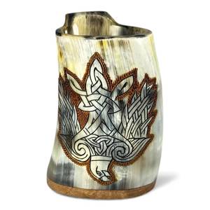 Tazas de cerveza de cuerno premium listas para enviar, tazas y jarras de cuerno natural de vaca/búfalo, impresión de logotipo personalizado, tazas estilo vintage, ¡venta caliente! - Product Image 5